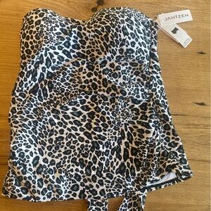 Jantzen Black and White Animal Print Swimsuit Women’s 10‎ NWT